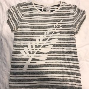 Leaf Print Striped Tee